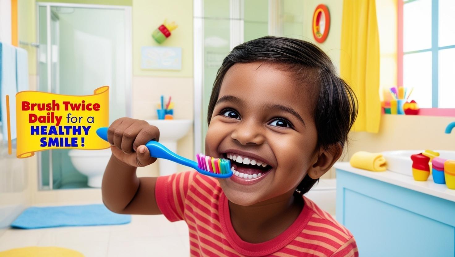 Brushing twice a day for a healthy smile - KP Dental Clinic's expert oral health tips.